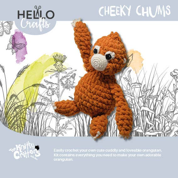 Knitty Critters Cheeky Chums - Orangutan Crochet Kit