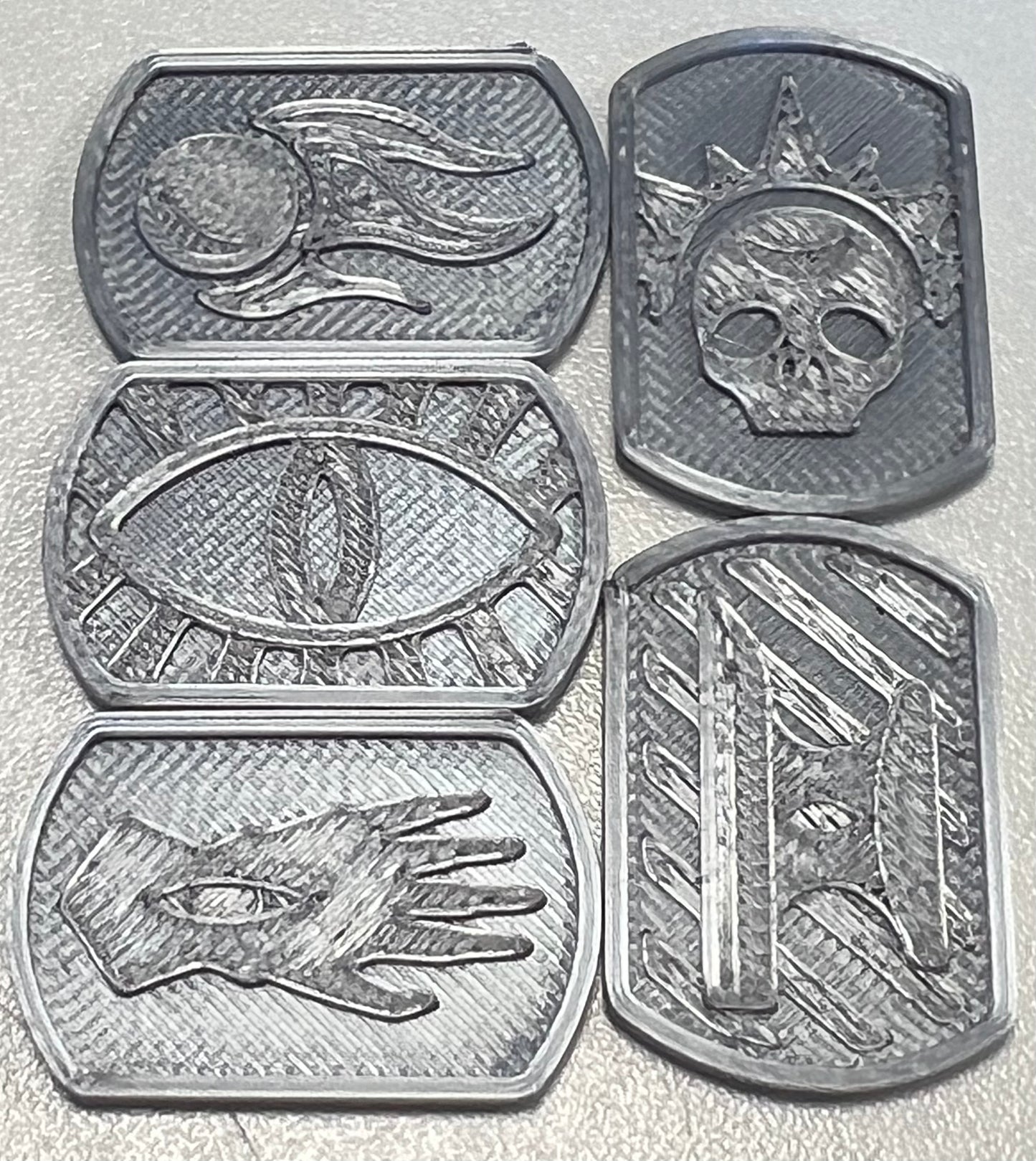 Silver Colour DND Tokens (plastic set of 5)