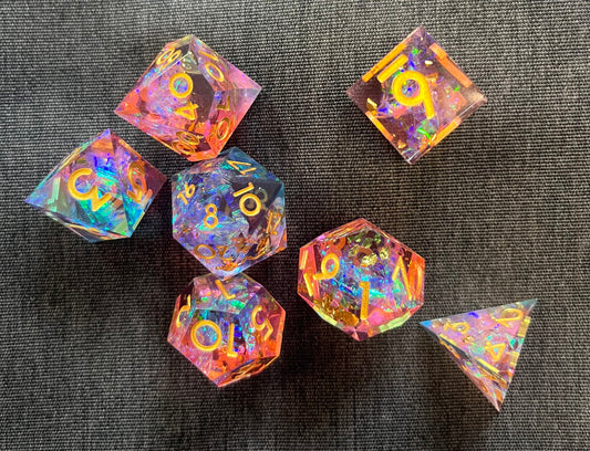 Mermaid Glitter (Pinky Blue) Dice Set