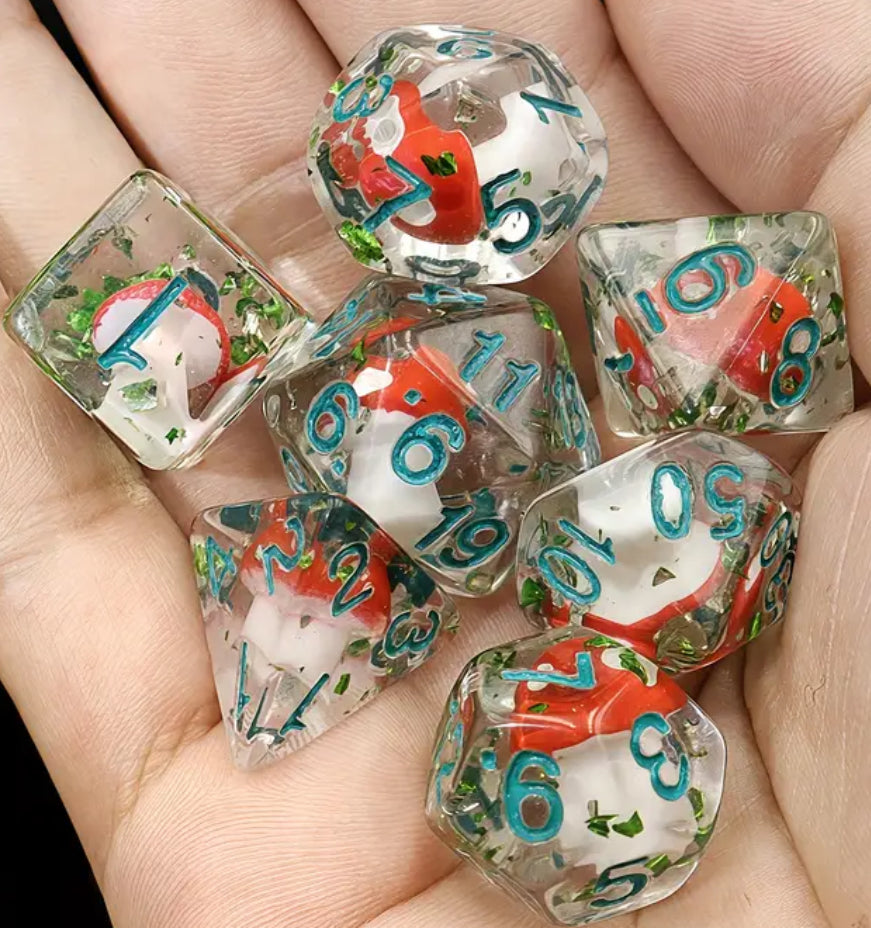 Mushroom & Ladybug Polyhedral Dice Set