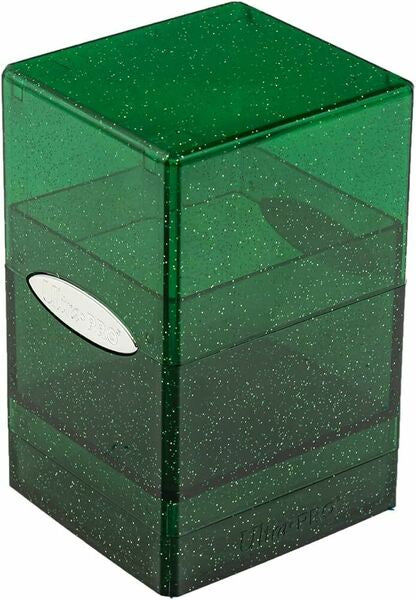 Ultra Pro Satin Tower Deck Box ~ Green Glitter