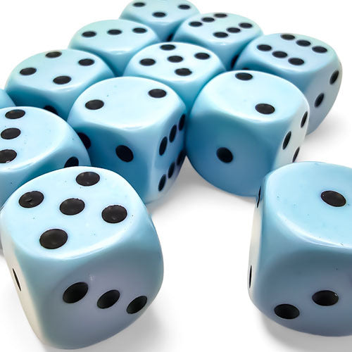 Chessex - Opaque Pastel 16mm D6 Dice Block - Blue/Black
