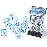 Chessex - Borealis 16mm D6 Dice Block - Luminary Icicle light Blue Dice Block