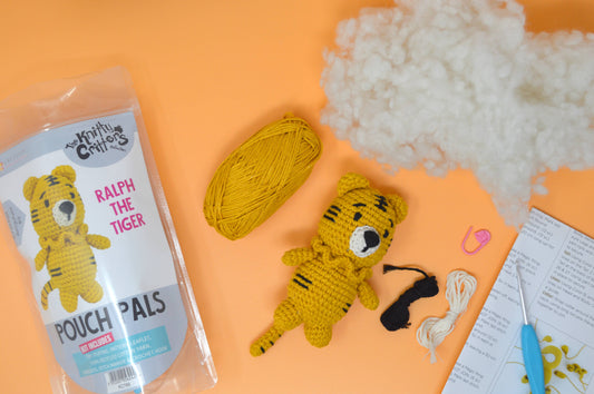 Knitty Critters - Pouch Pals - Ralph The Tiger Crochet Kit
