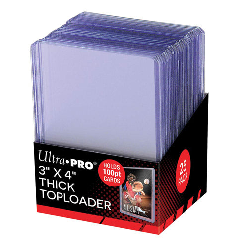 Ultra Pro 3" x 4" Super Thick Toploader 25 Pack 100pt